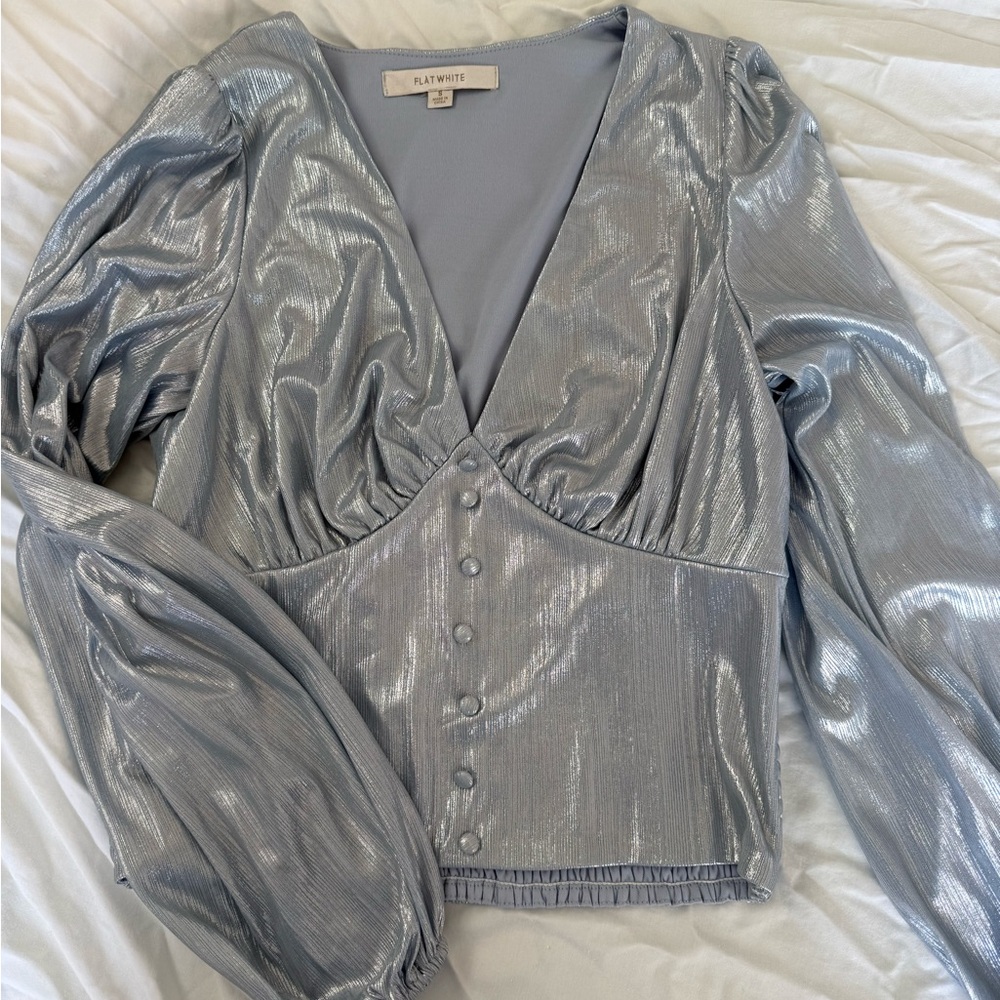 Anthropologie Metallic Blouse